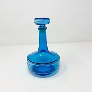 Vintage Made in Belgium Aqua Blue Decanter Bottle